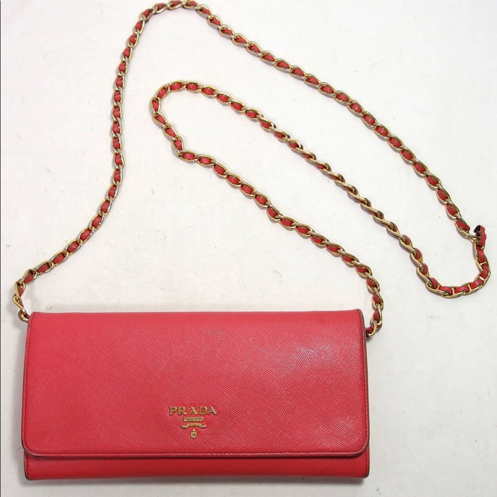 Prada WOC pink handbag wallet